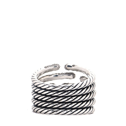 David Yurman Sterling Silver Diamond Willow Five Row Ring 57 8 3 of 5