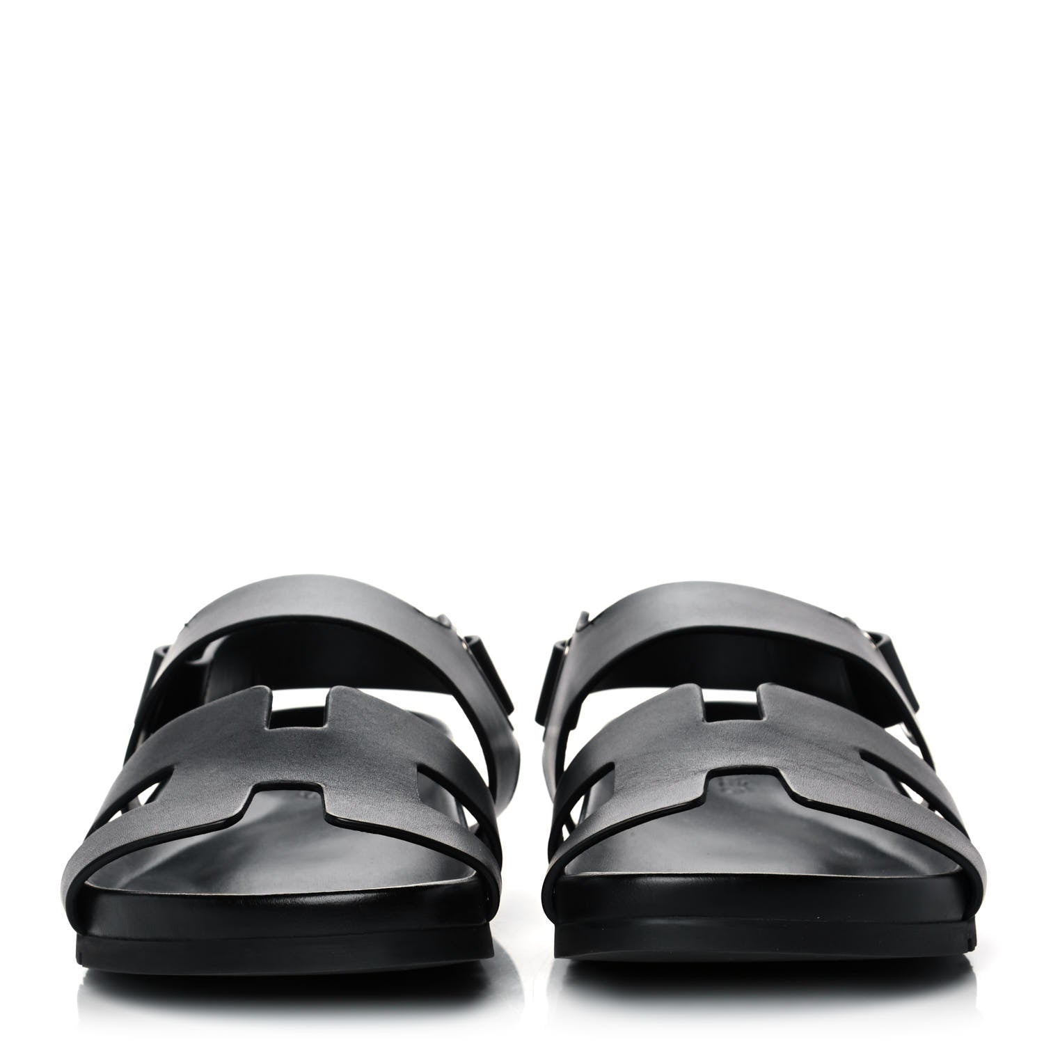 Hermes Calfskin Womens Takara Sandals 38.5 Black 2 of 11