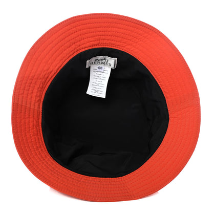 Hermes Polyester Nylon Drawstring Bucket Hat 60 Orange 3 of 4