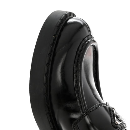 Prada Spazzolato Metal Triangle Logo 50mm Loafers 40 Black 10 of 10