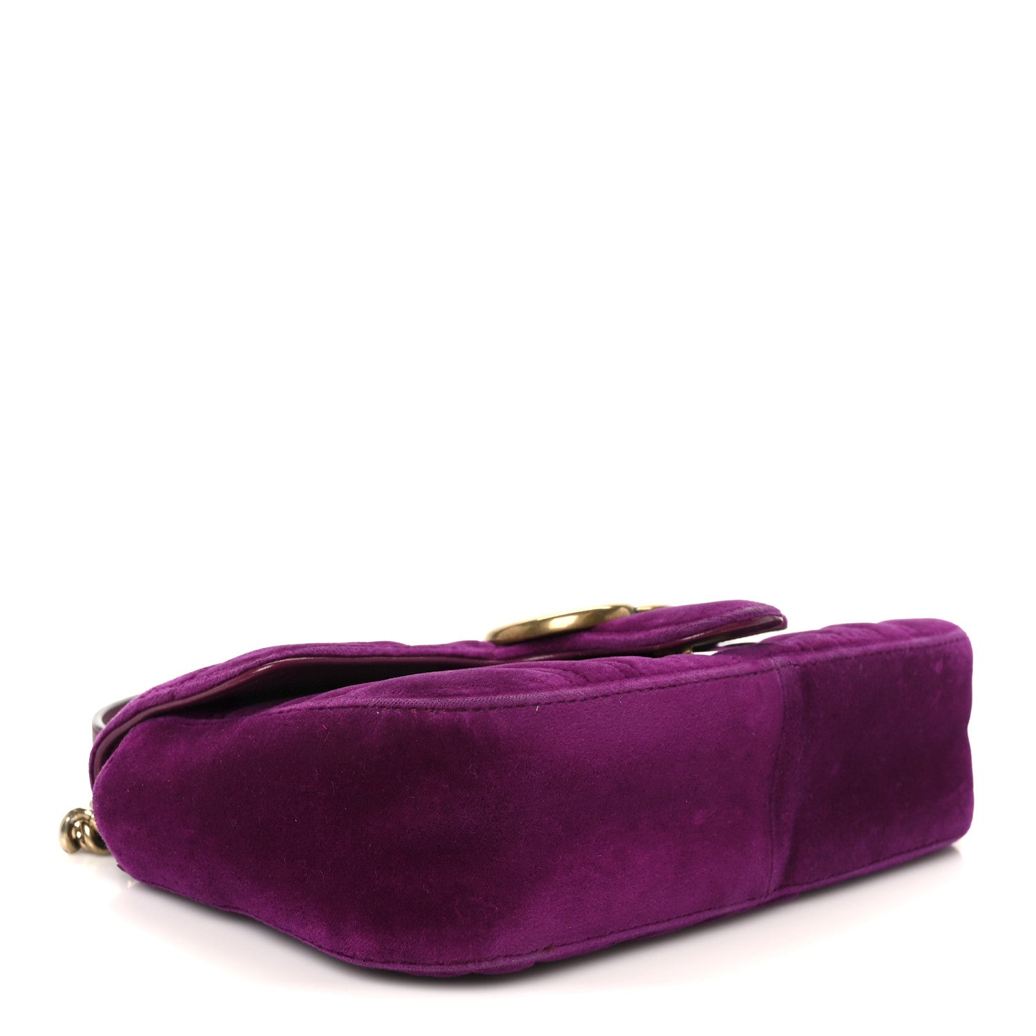 Gucci Velvet Matelasse Mini GG Marmont Shoulder Bag Fuchsia Violet Cyclamen 4 of 12