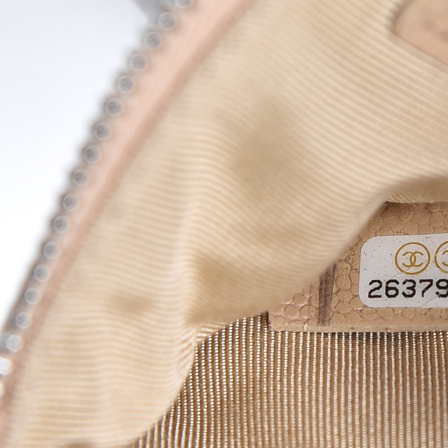 Chanel Caviar Quilted Small Cosmetic Case Beige 7 of 8