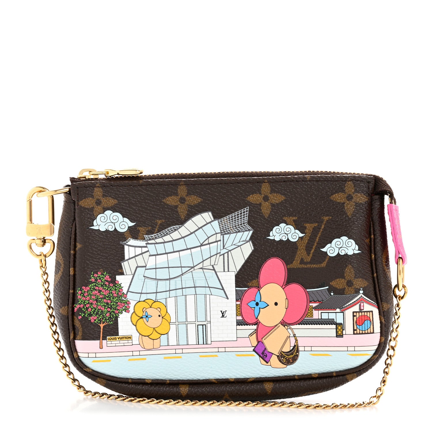 Louis Vuitton Monogram 2022 Christmas Animation Seoul Mini Pochette Accessories Fuchsia 1 of 9