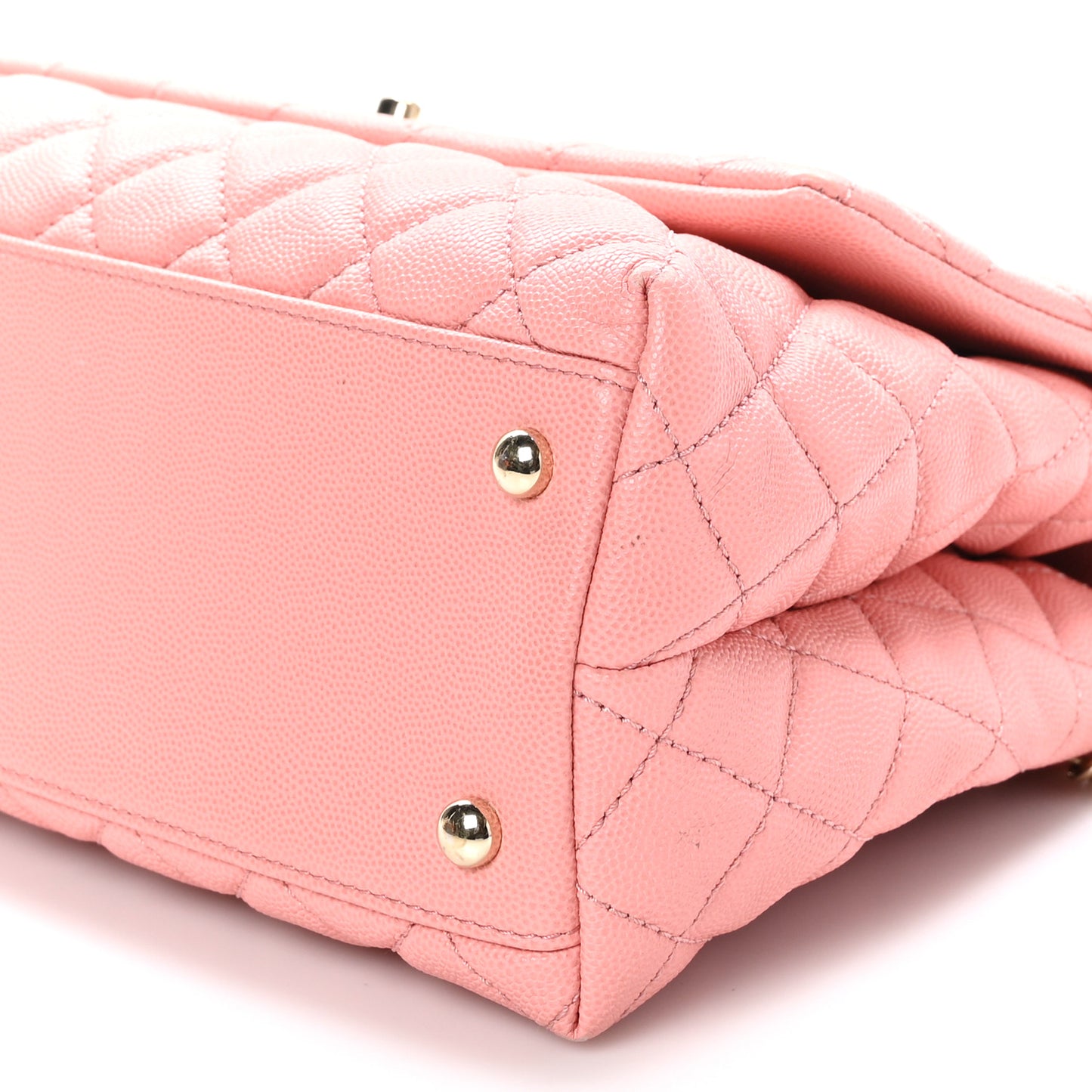 Caviar Quilted Small Coco Handle Flap Pink