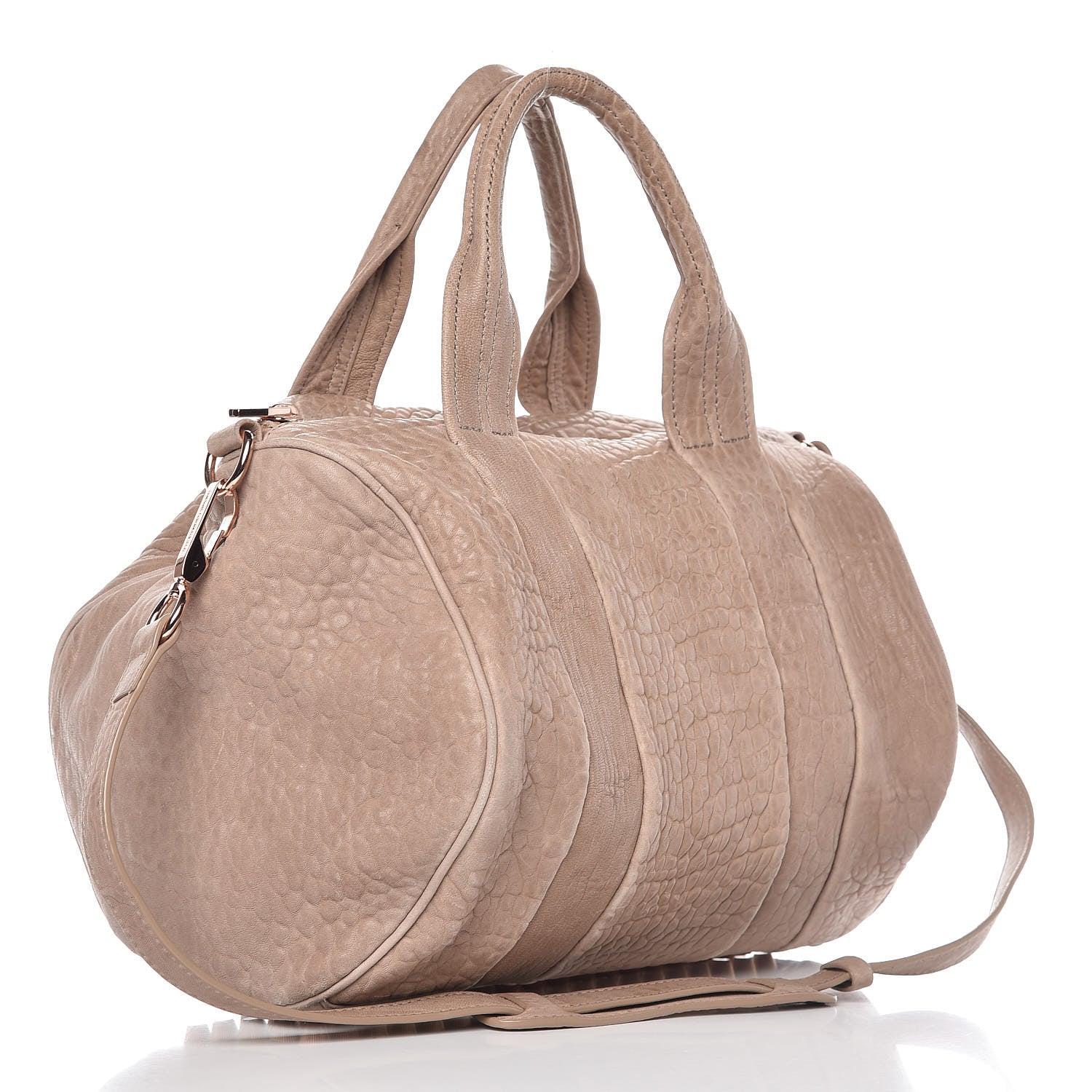 Alexander Wang Pebbled Lambskin Rocco Latte Rose Gold Hardware 4 of 16