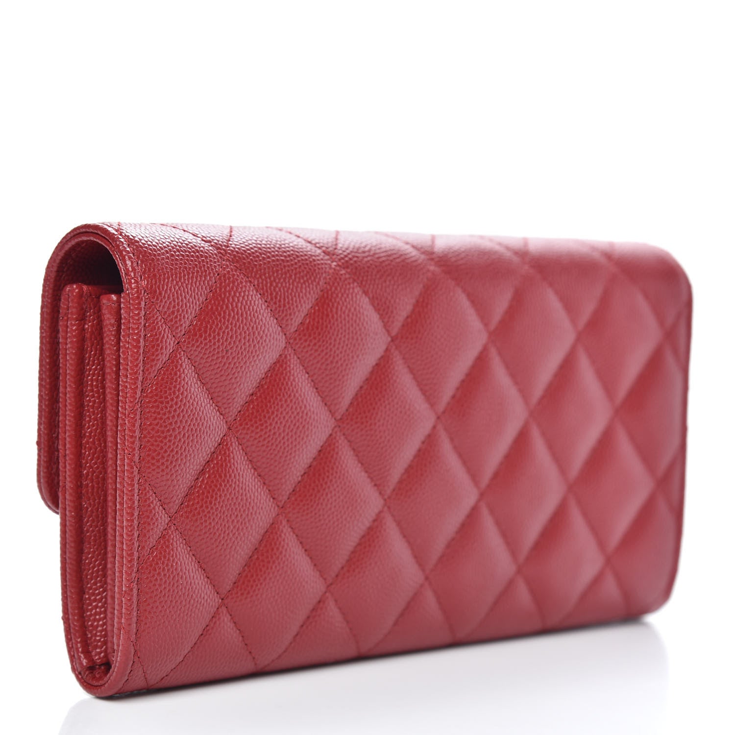 Chanel Caviar Quilted Large Flap Wallet Red 3 of 11