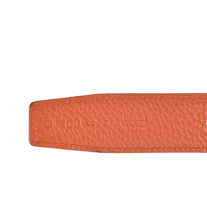 Hermes Box Togo 32mm H Belt 100 Black Orange 4 of 7