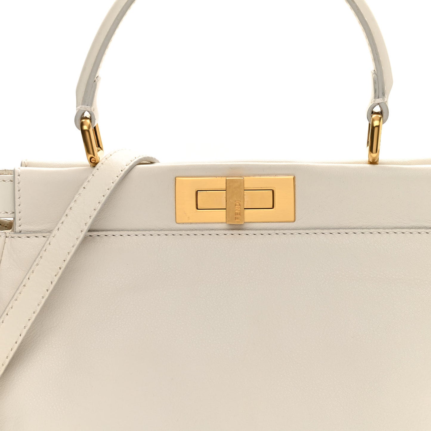 Nappa Medium Peekaboo Iconic Satchel White