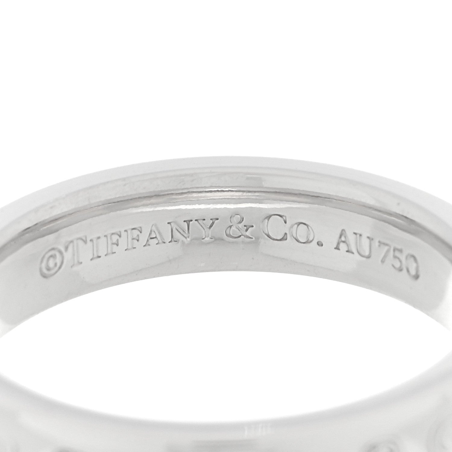 Tiffany 18K White Gold Diamond Narrow 1837 Ring 52 6 4 of 5