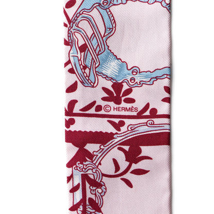 Hermes Silk Etriers Remix Twilly Rose Pale Bordeaux 4 of 4
