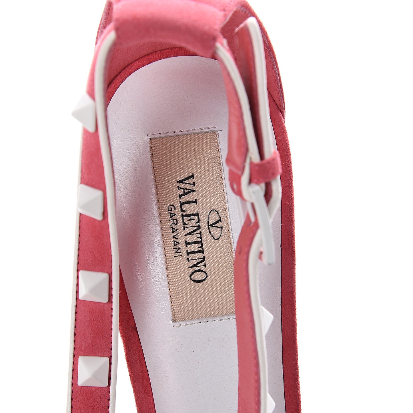 Suede Free Rockstud Cross Strap D'Orsay 105mm Pumps 40 Shadow Pink Optic White