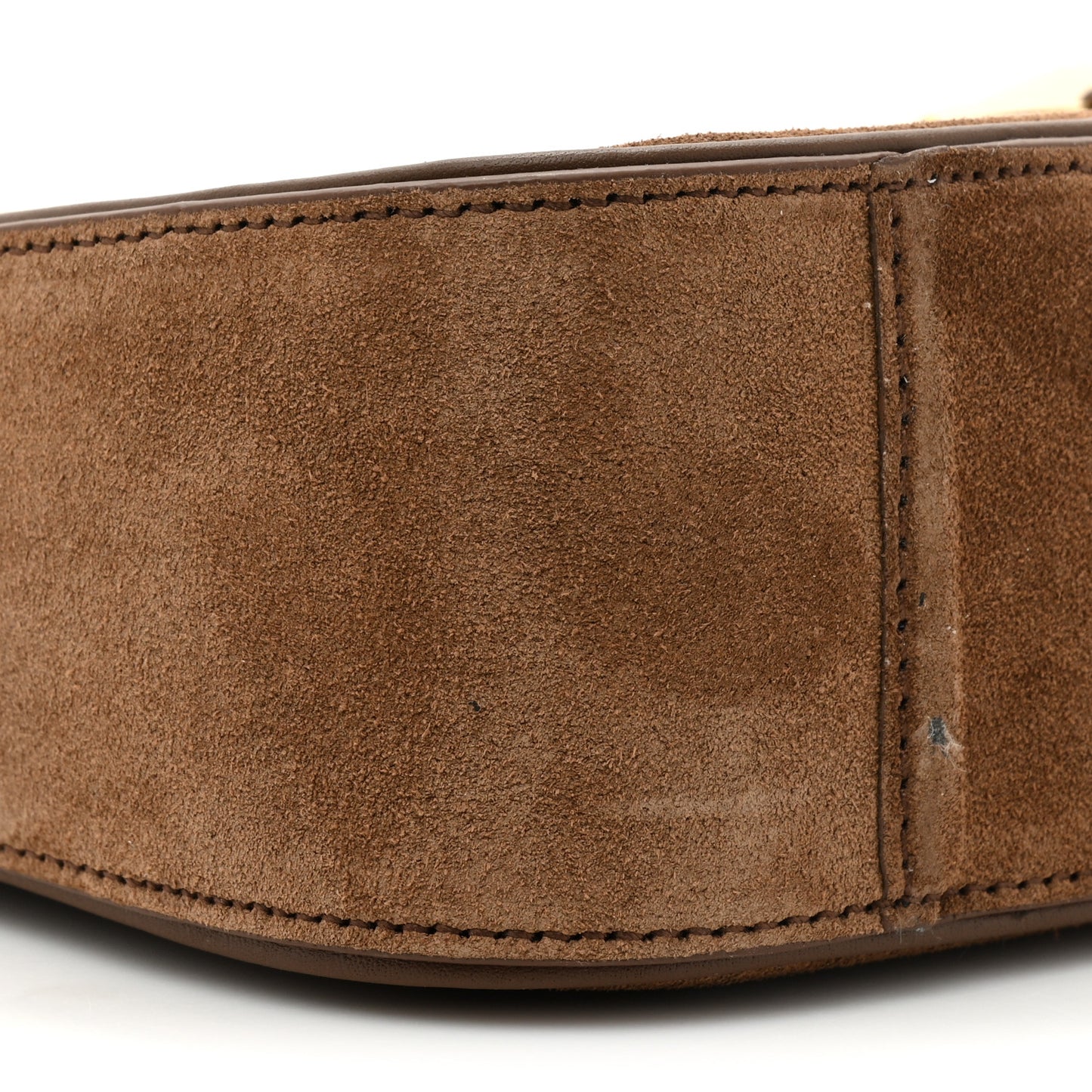 Suede Calfskin Shearling Le 5 A 7 Hobo Dark Cigar Natural Beige
