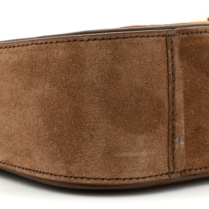 Saint Laurent Suede Calfskin Shearling Le 5 A 7 Hobo Dark Cigar Natural Beige 9 of 13