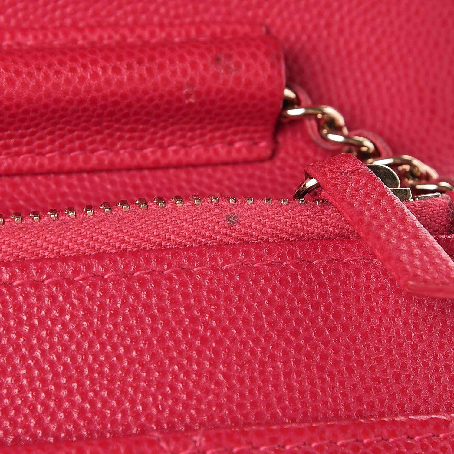 Chanel Caviar Quilted Golden Class Wallet On Chain WOC Fuchsia 9 of 9