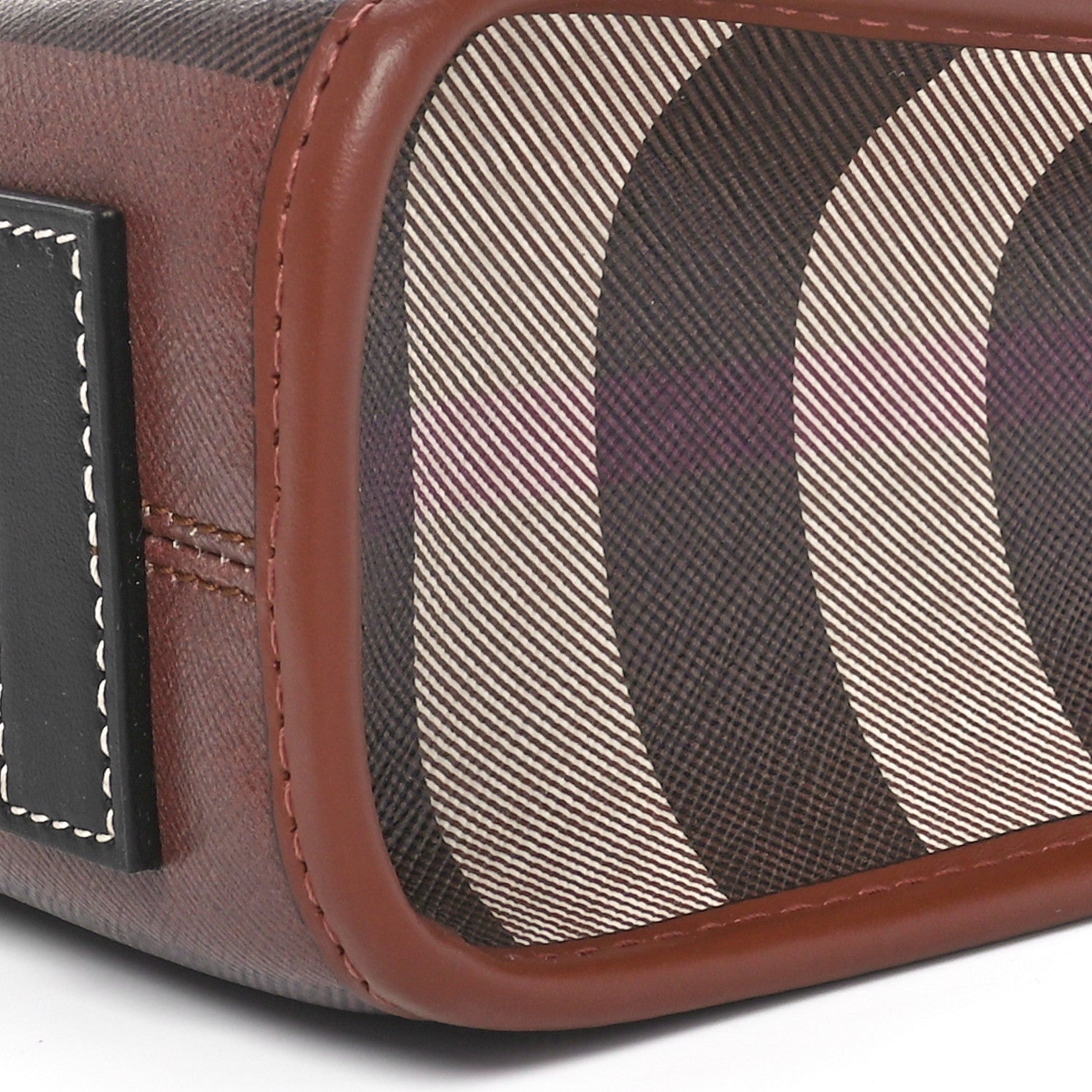 Burberry E-Canvas Check Calfskin Mini Freya Tote Dark Birch Brown 8 of 9