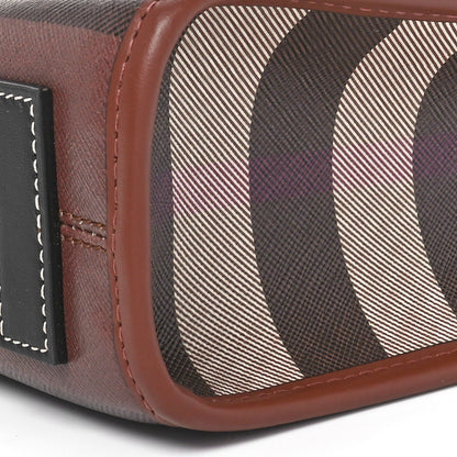Burberry E-Canvas Check Calfskin Mini Freya Tote Dark Birch Brown 8 of 9