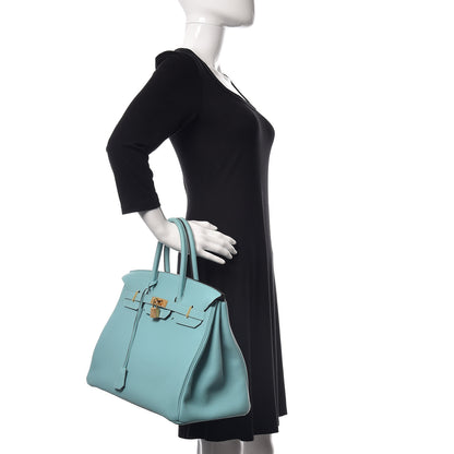 Hermes Togo Birkin 35 Bleu Atoll 2 of 36