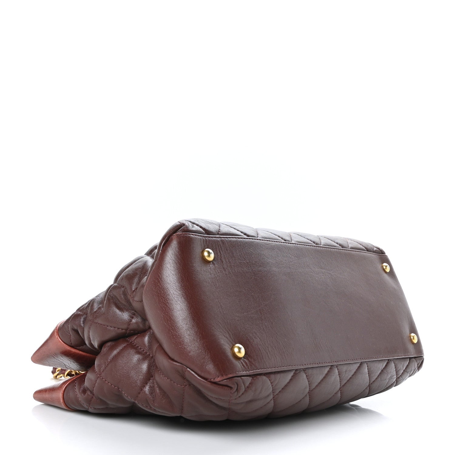Chanel Calfskin Quilted Medium Soft Elegance Tote Burgundy 4 of 11
