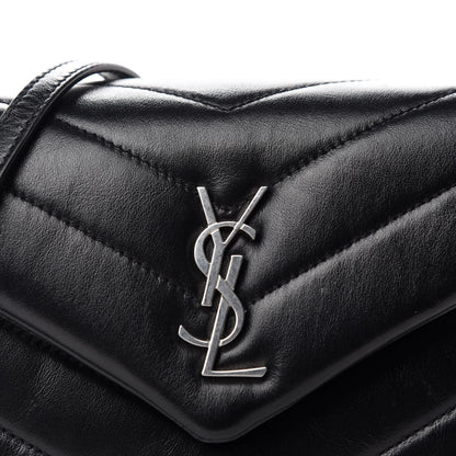 Saint Laurent Calfskin Y Quilted Monogram Toy Loulou Crossbody Bag Black 9 of 14