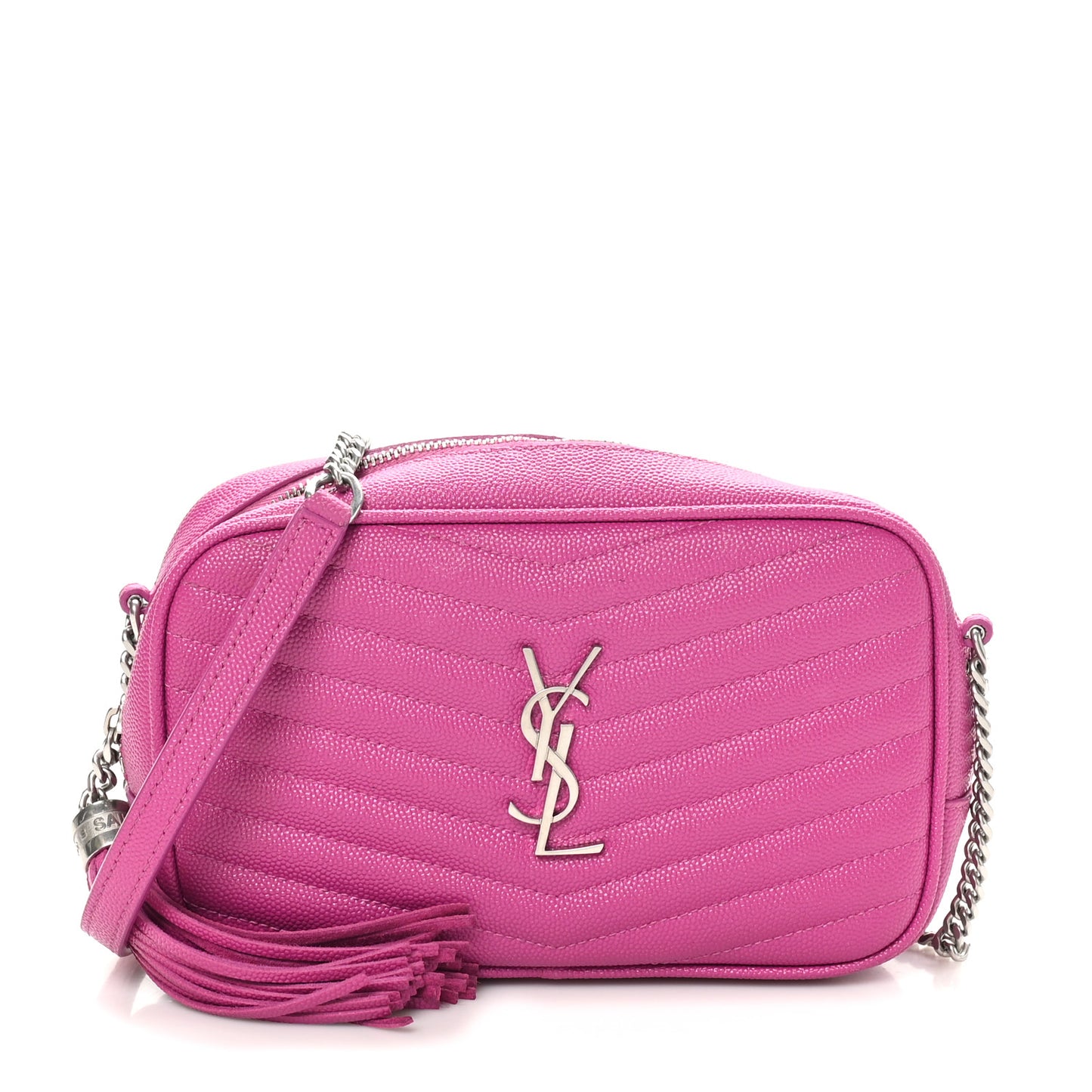 Grain De Poudre Matelasse Monogram Mini Lou Camera Bag Fuxia Electrique