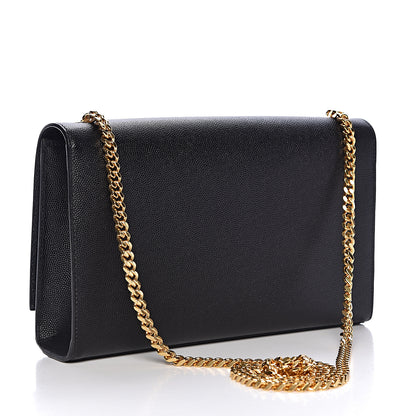 Saint Laurent Grain De Poudre Medium Classic Monogram Kate Satchel Black 3 of 9