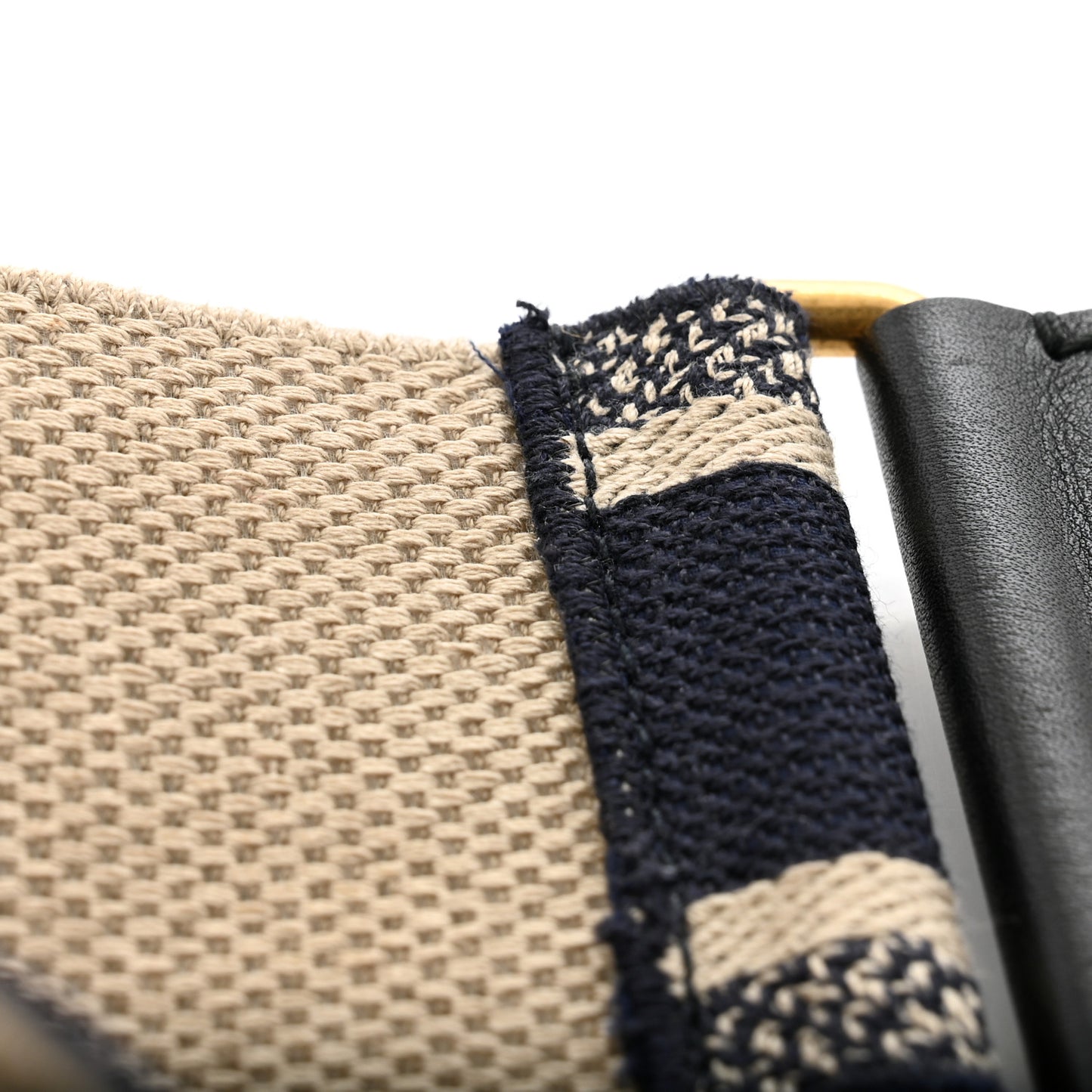 Canvas Embroidered Shoulder Strap Blue