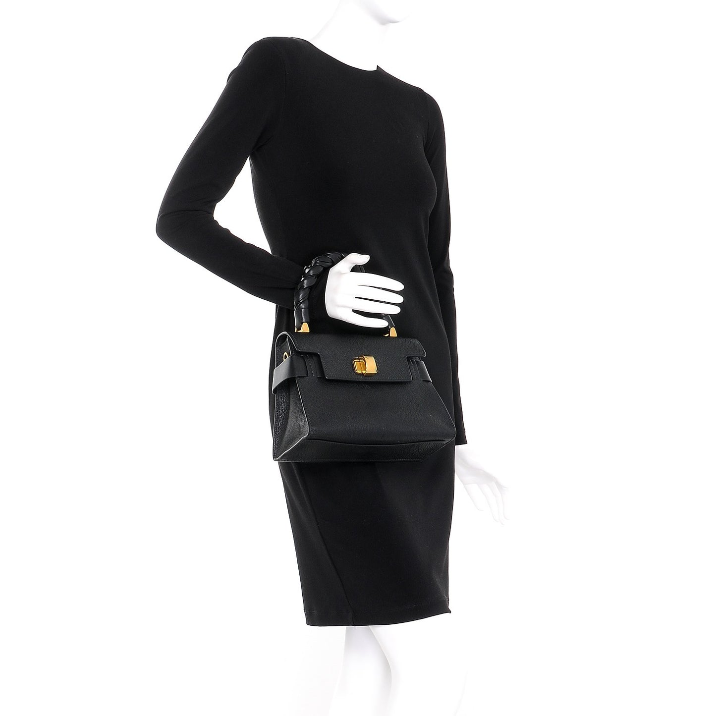 Goatskin Madras Click Top Handle Nero Black