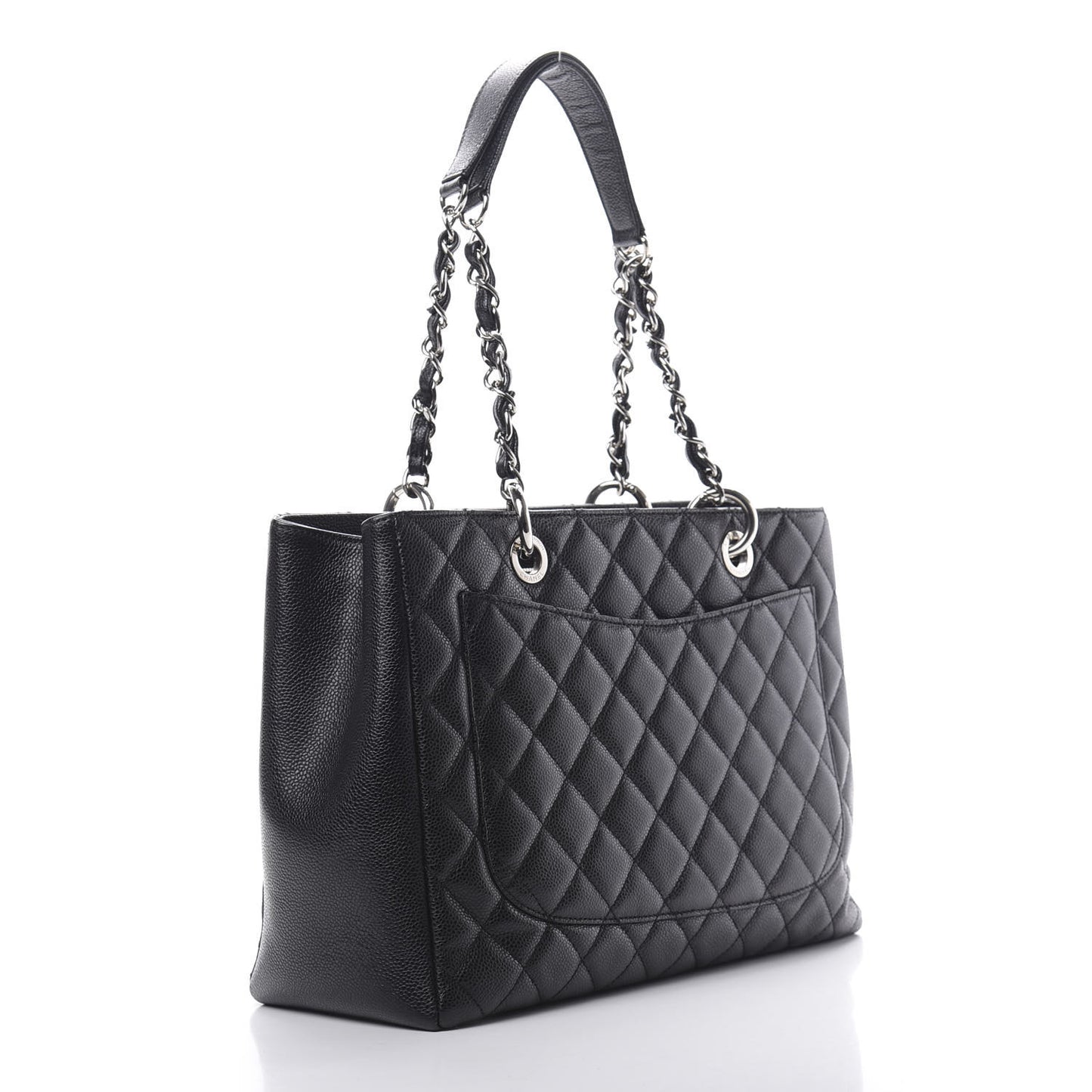 Caviar Quilted Grand Shopping Tote GST Black