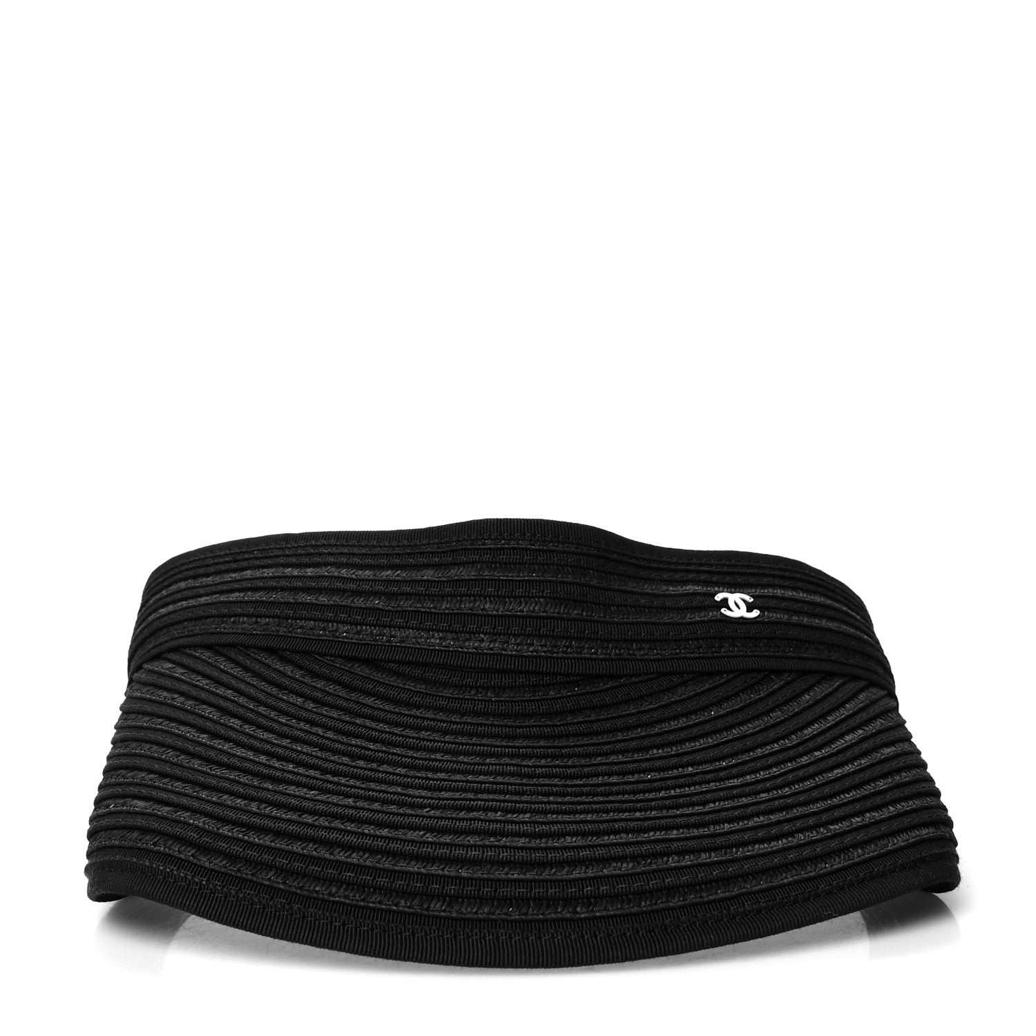 Chanel Straw Grosgrain CC Visor M Black 3 of 7