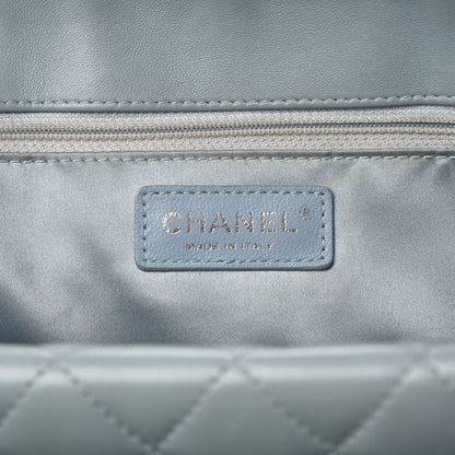 Chanel Lambskin Quilted Daily Shopping Tote Light Blue 8 of 19