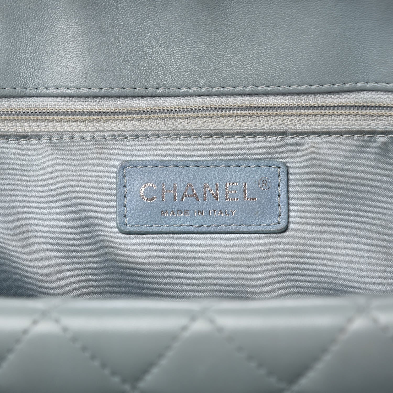 Chanel Lambskin Quilted Daily Shopping Tote Light Blue 8 of 19
