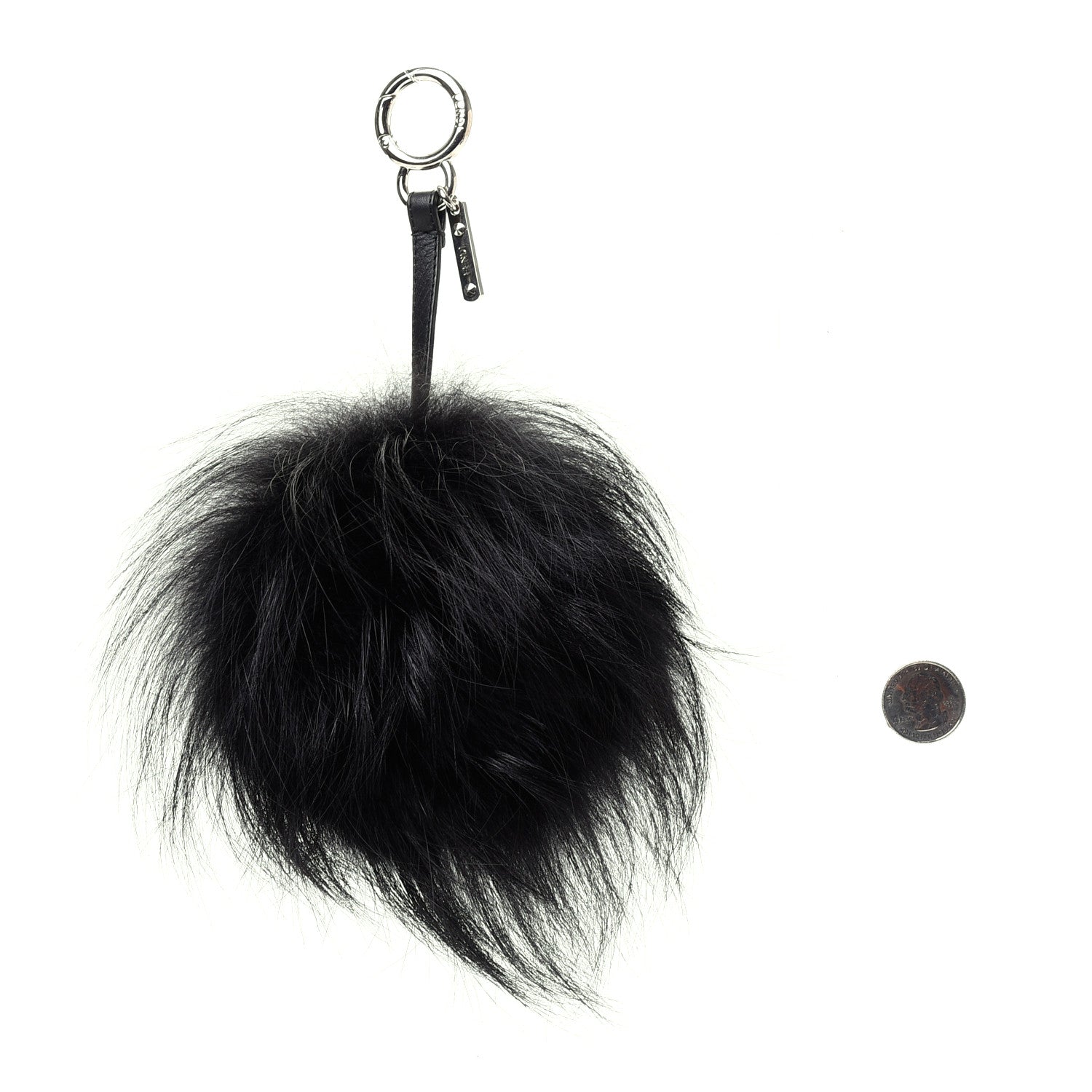 Fendi Fox Fur Shearling Crystal Pinky Punky Monster Bag Bug Charm Black Bubblegum 2 of 4