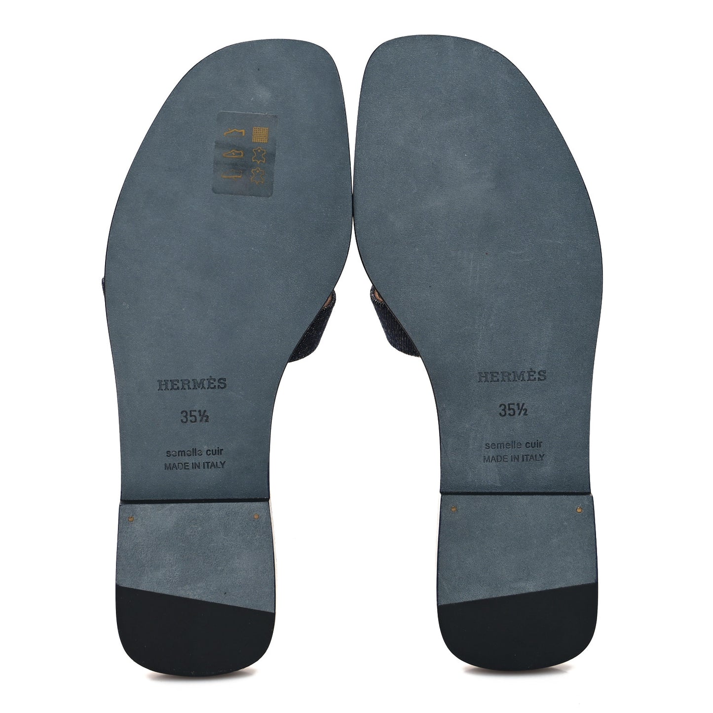Denim Canvas Oran Sandals 35.5 Bleu Brut
