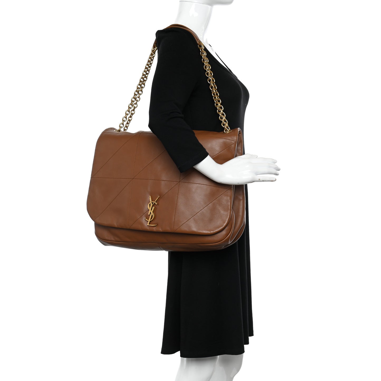 Lambskin Matelasse Monogram Large Jamie 4.3 Light Fox