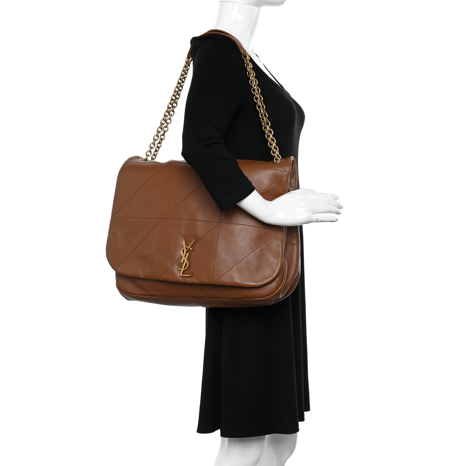 Saint Laurent Lambskin Matelasse Monogram Large Jamie 4.3 Light Fox 2 of 11