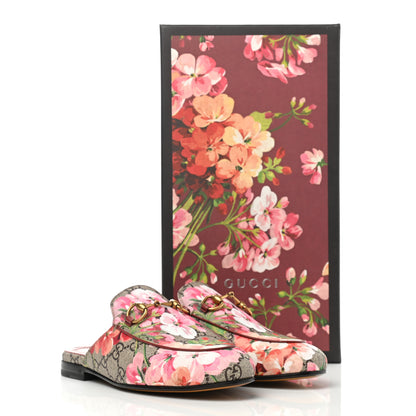 Gucci GG Supreme Monogram Blooms Womens Princetown Slippers 36 Beige Multicolor Dry Rose 9 of 9