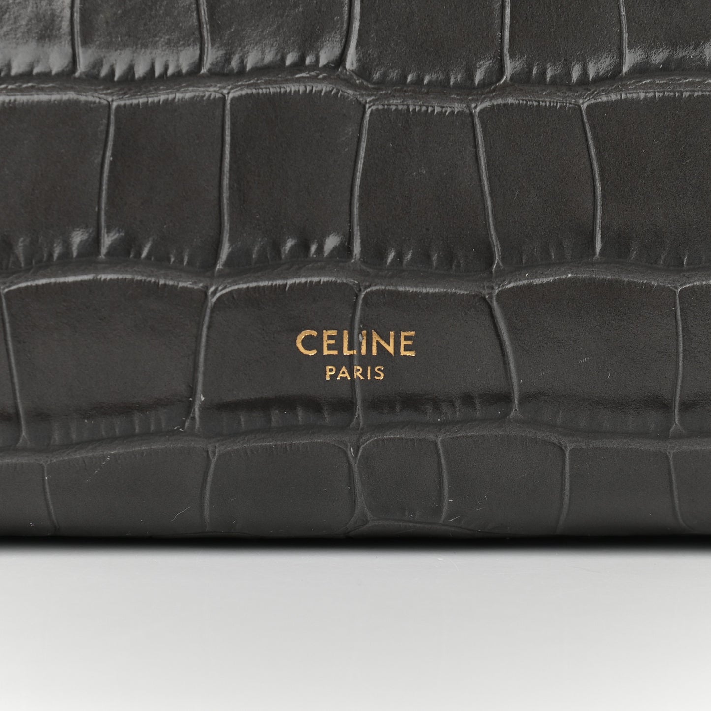 Calfskin Crocodile Embossed Nano Belt Bag Grey