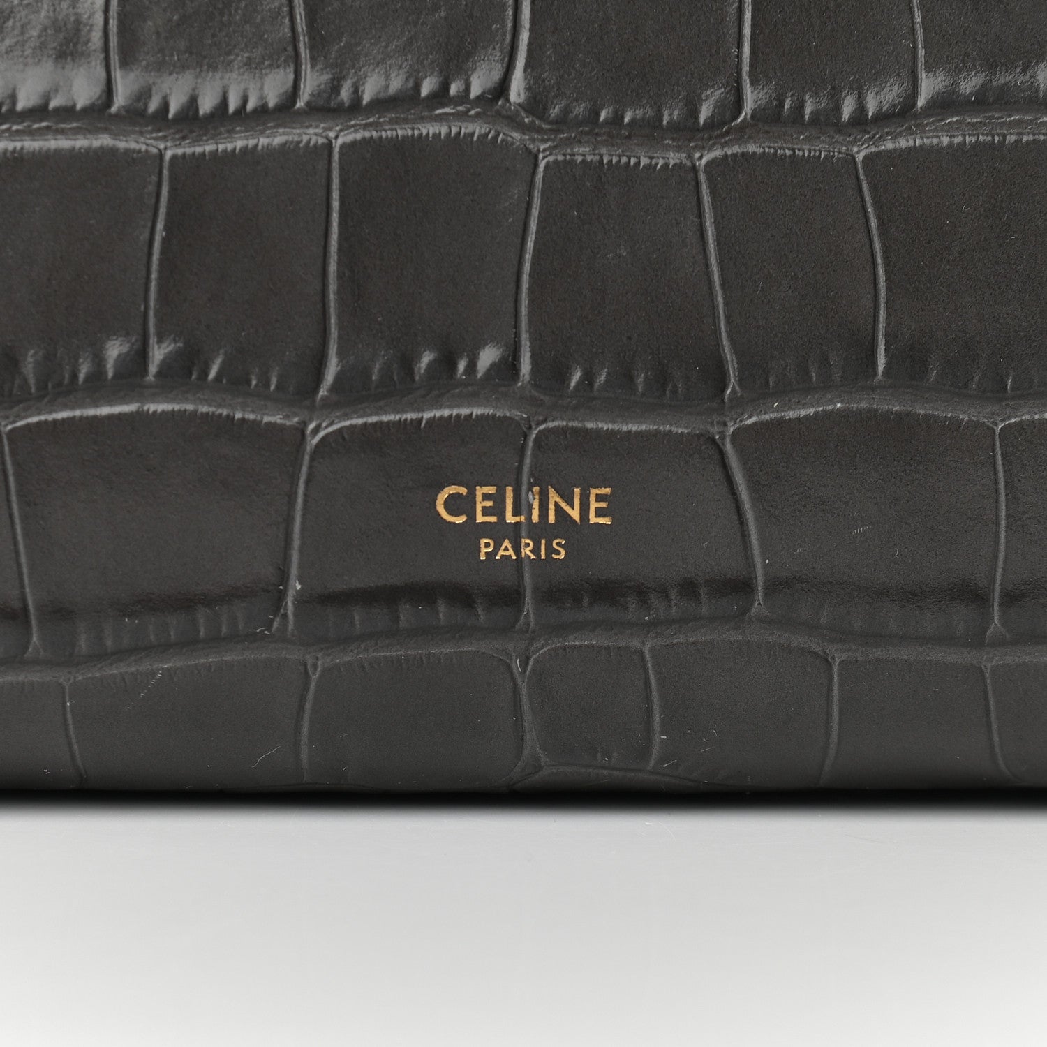 Celine Calfskin Crocodile Embossed Nano Belt Bag Grey 6 of 8