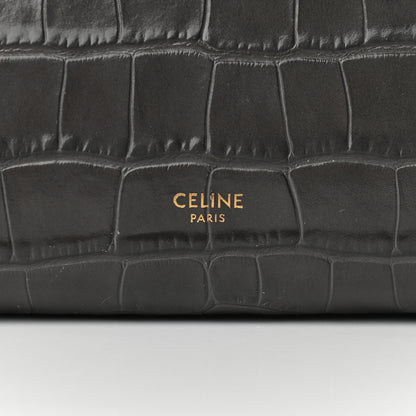 Celine Calfskin Crocodile Embossed Nano Belt Bag Grey 6 of 8