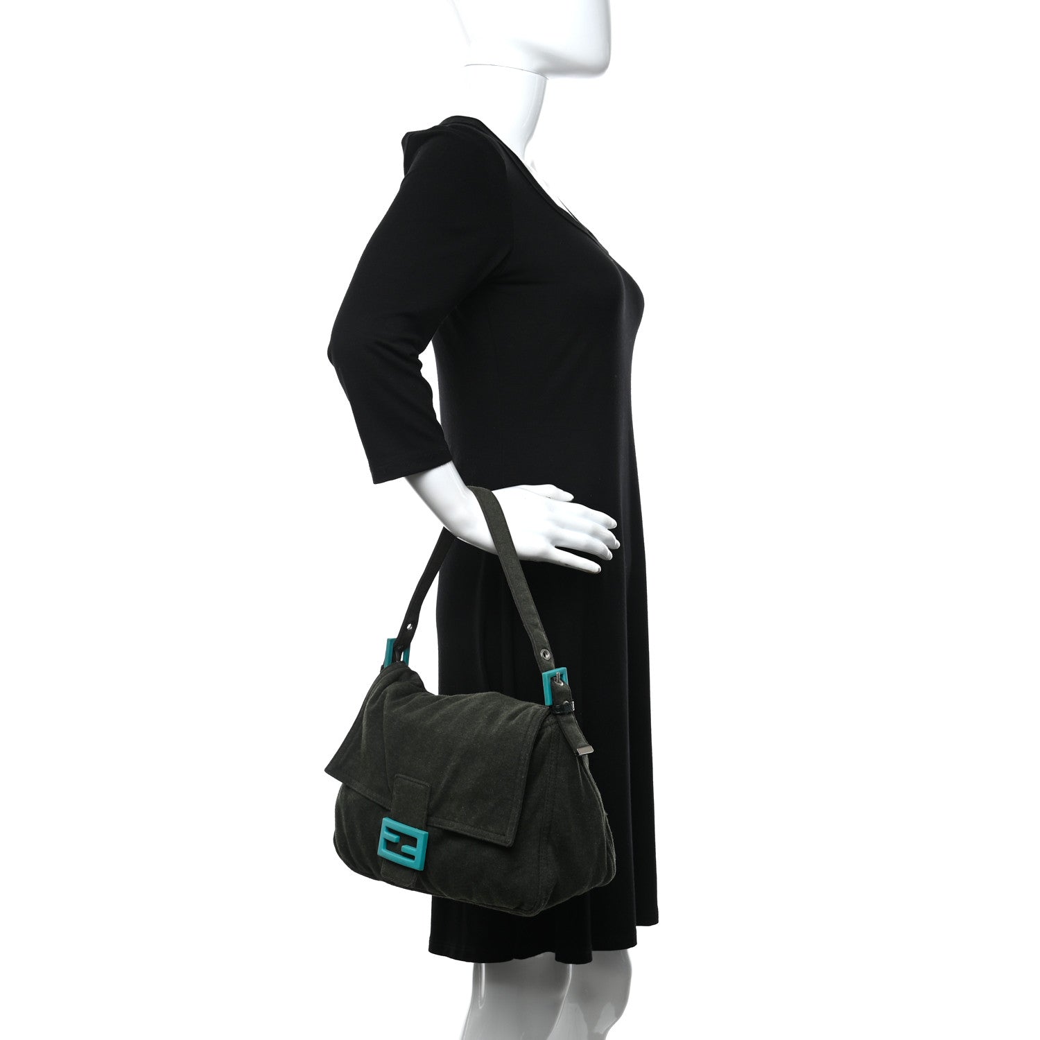 Fendi Jersey Mama Baguette Grey Blue 2 of 8