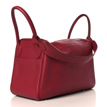 Hermes Taurillon Clemence Lindy 30 Rouge Garance 2 of 9