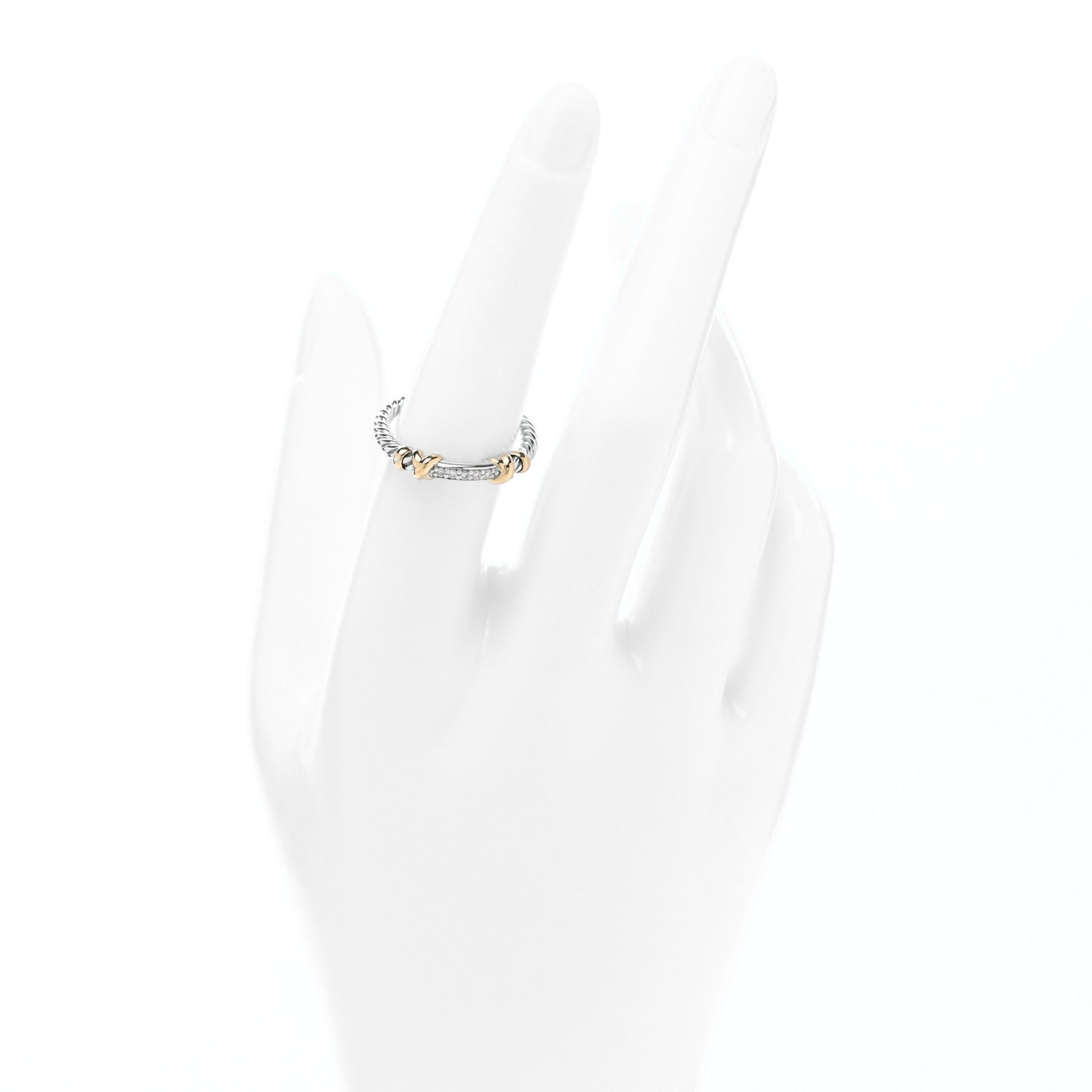 Sterling Silver 18K Yellow Gold Diamond Petite Helena Wrap Ring 54 7