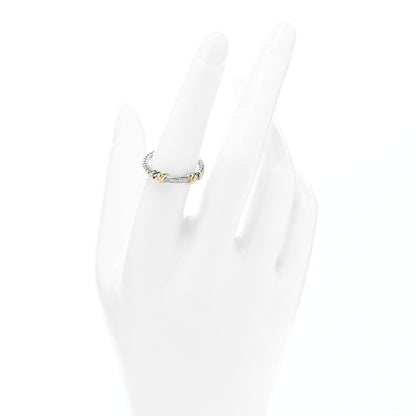 David Yurman Sterling Silver 18K Yellow Gold Diamond Petite Helena Wrap Ring 54 7 2 of 4