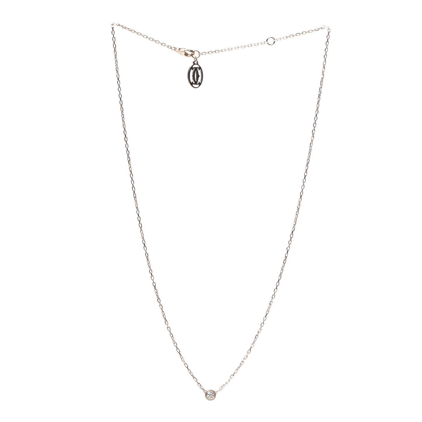 18K Pink Gold Diamond SM D'Amour Pendant Necklace