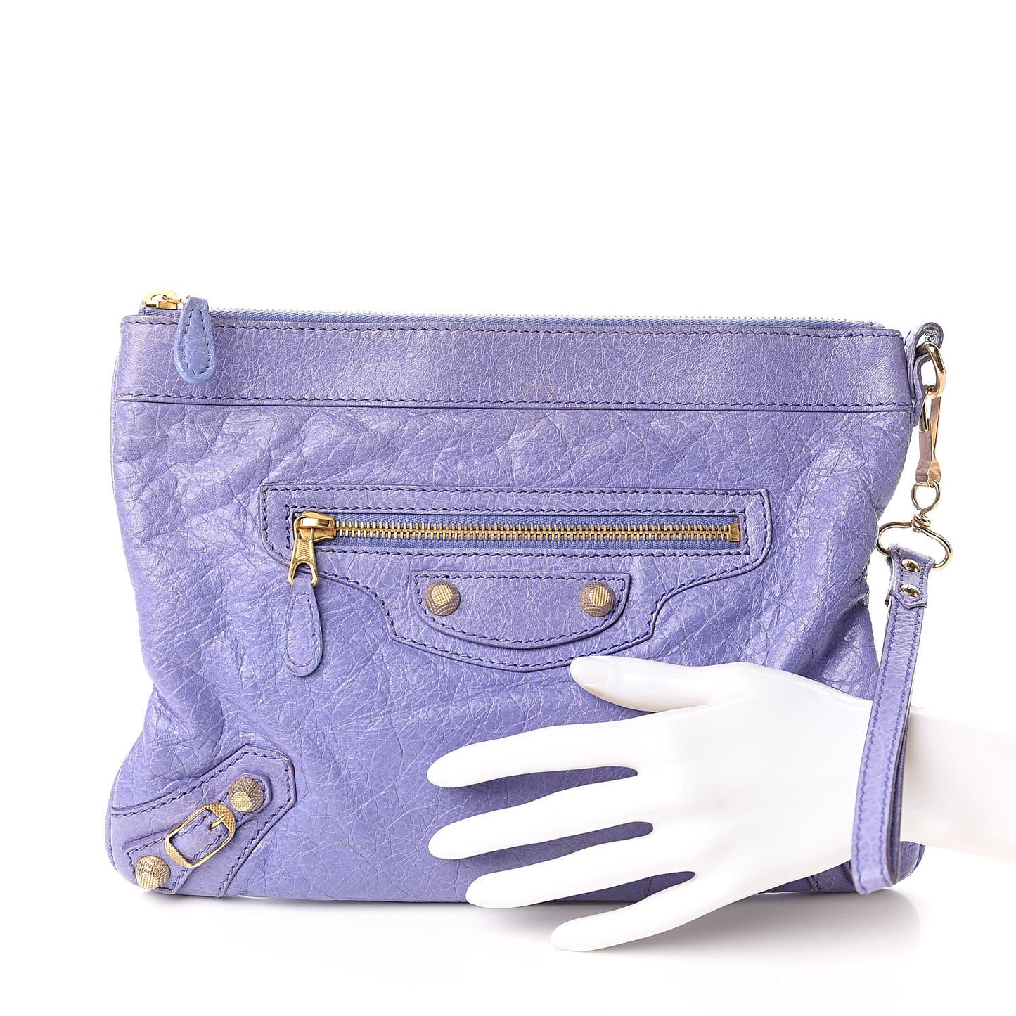 Agneau Giant 12 Gold Hardware Flat Handle Clutch Mauve