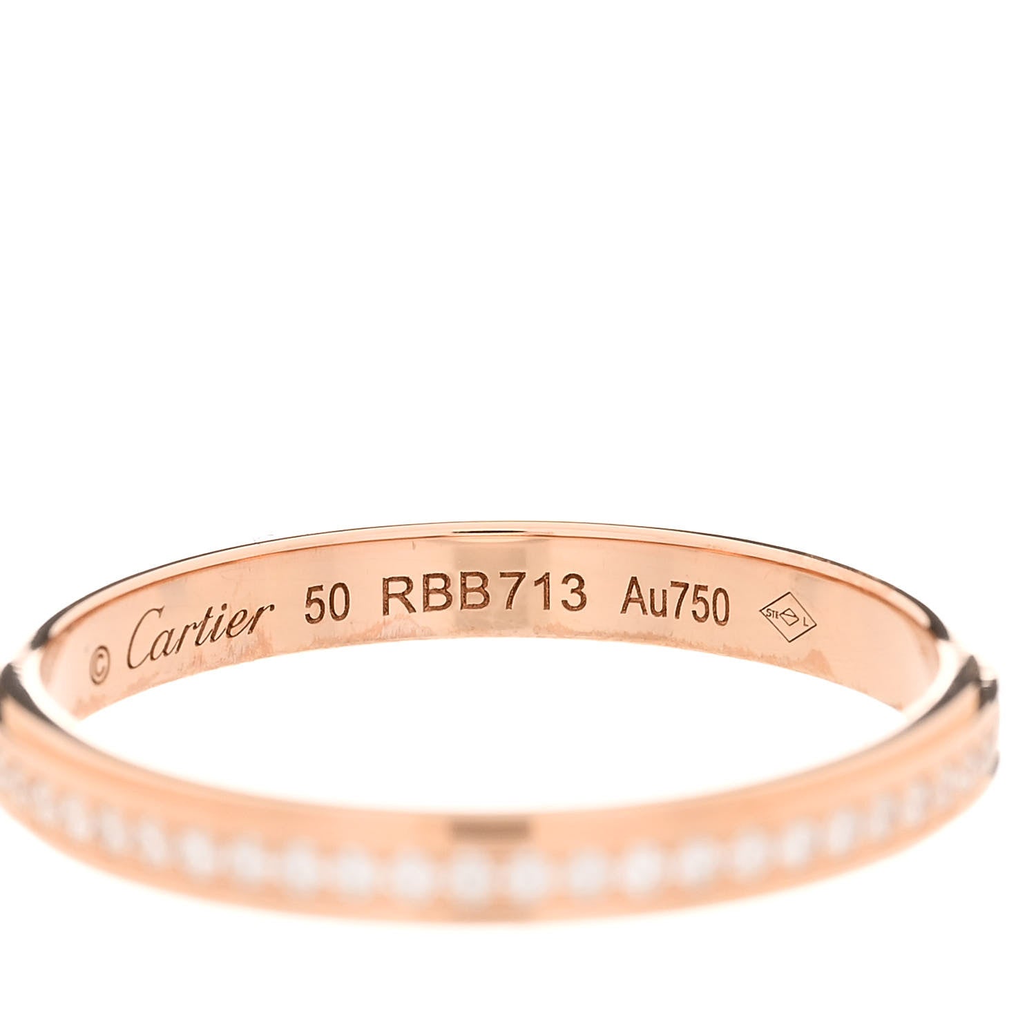 Cartier 18K Pink Gold Diamond 2.3mm D'Amour Wedding Band Ring 50 5.25 4 of 4
