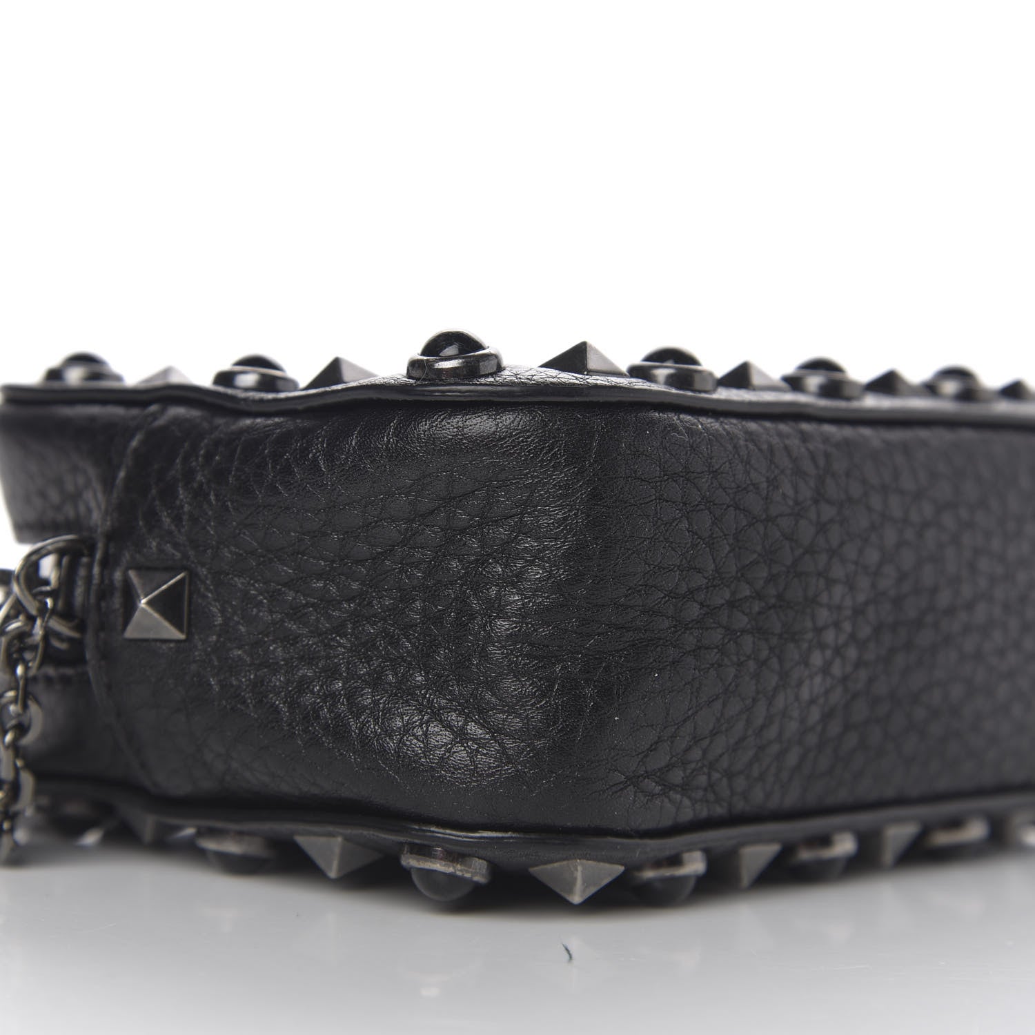 Valentino Garavani Calfskin Small Rockstud Rolling Chain Camera Crossbody Bag Black 6 of 8