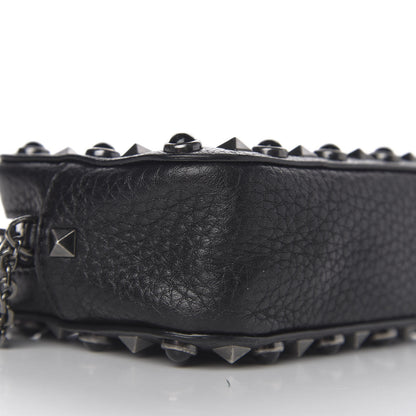 Valentino Garavani Calfskin Small Rockstud Rolling Chain Camera Crossbody Bag Black 6 of 8