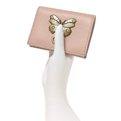 Gucci Pebbled Calfskin Butterfly Card Case Perfect Pink 2 of 10