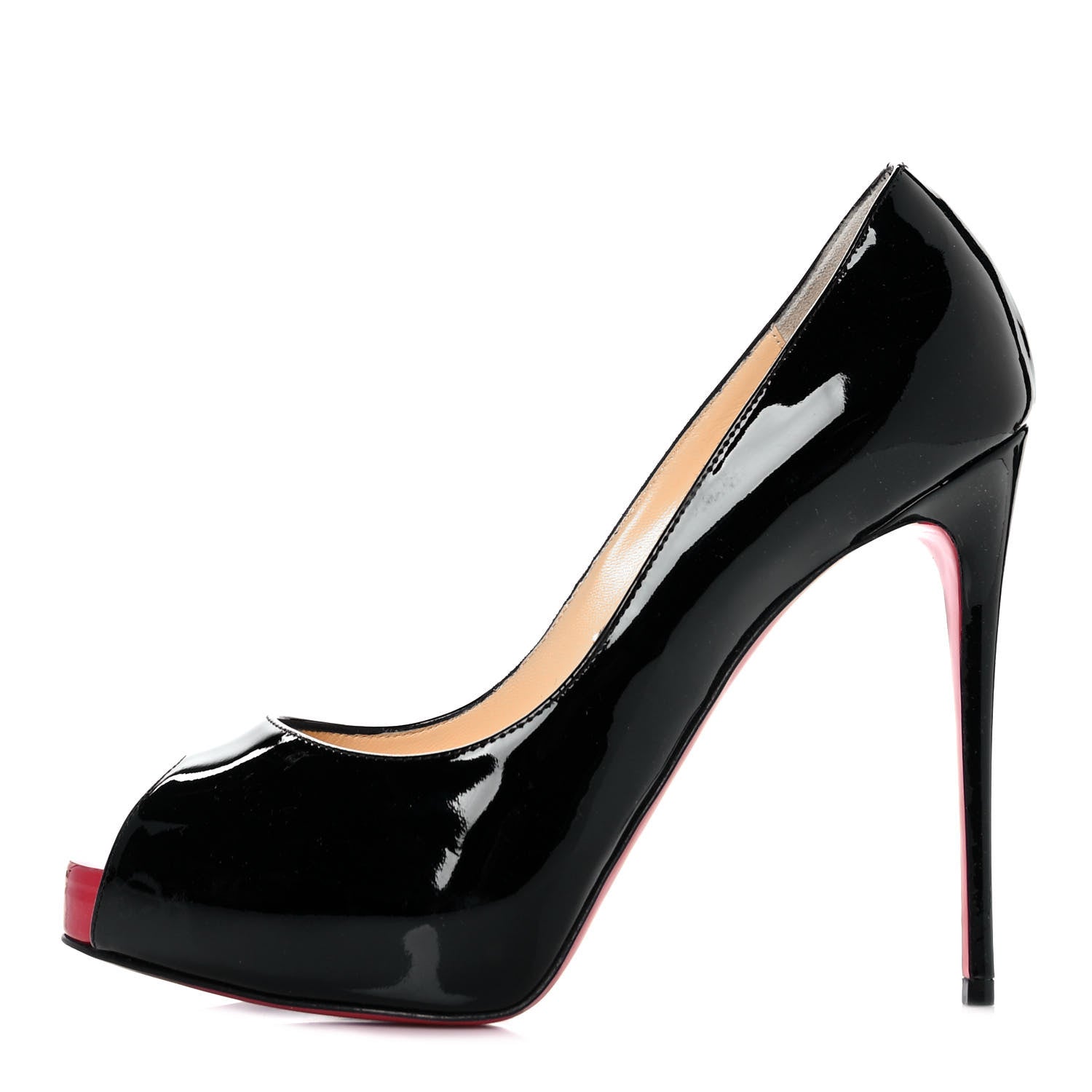 Christian Louboutin Patent New Very Prive 120 Pumps 37 Black Red 1 of 8